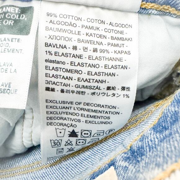 Levi's 501 Skinny Light Wash Denim Jeans Button Fly Capital Letters SIze 31 x 30 - Picture 7 of 9